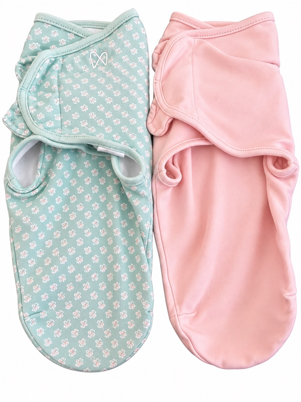 SwaddleMe Mint Floral and Pink Baby Swaddle Cover Two-Pack